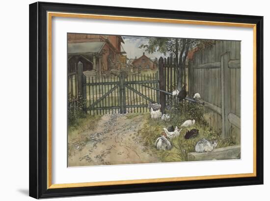 The Gate, from 'A Home' series, c.1895-Carl Larsson-Framed Giclee Print