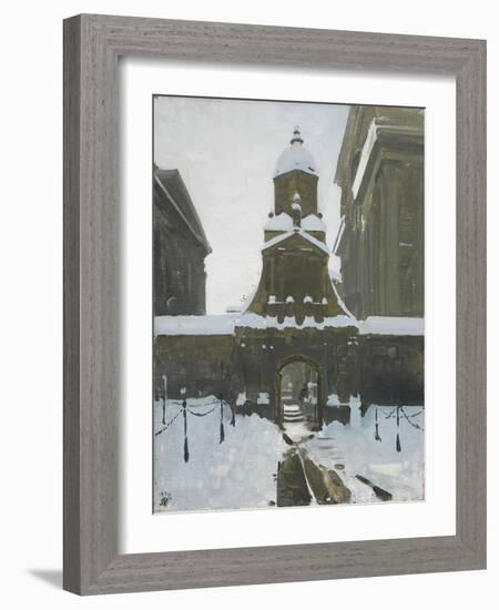 The Gate of Honour under Snow, 1924 (Oil on Canvas)-William Nicholson-Framed Giclee Print