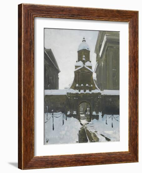 The Gate of Honour under Snow, 1924 (Oil on Canvas)-William Nicholson-Framed Giclee Print