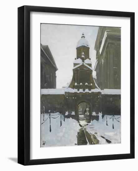 The Gate of Honour under Snow, 1924 (Oil on Canvas)-William Nicholson-Framed Giclee Print