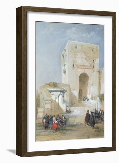 The Gate of Justice, Entrance to the Alhambra, 1833 (Pencil, Gouache and W/C)-David Roberts-Framed Giclee Print