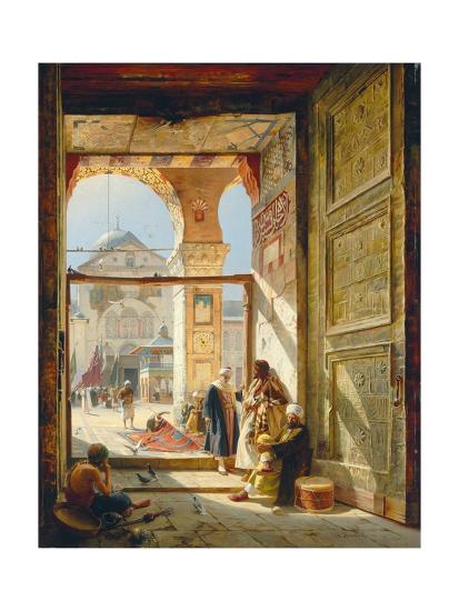 The Gate Of The Great Umayyad Mosque Damascus 1890 Giclee Print Gustave Bauernfeind Art Com