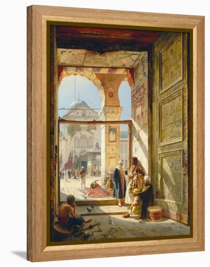 The Gate of the Great Umayyad Mosque, Damascus, 1890-Gustave Bauernfeind-Framed Premier Image Canvas