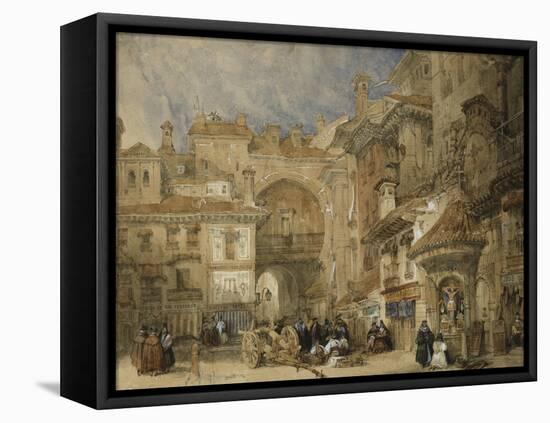 The Gate of the Viva Rambla, Granada, 1834-David Roberts-Framed Premier Image Canvas