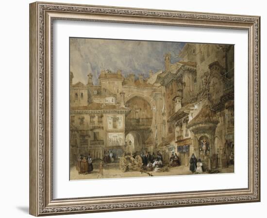 The Gate of the Viva Rambla, Granada, 1834-David Roberts-Framed Giclee Print