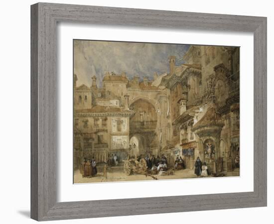 The Gate of the Viva Rambla, Granada, 1834-David Roberts-Framed Giclee Print