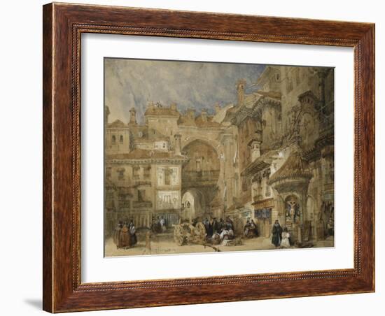 The Gate of the Viva Rambla, Granada, 1834-David Roberts-Framed Giclee Print