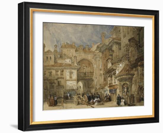 The Gate of the Viva Rambla, Granada, 1834-David Roberts-Framed Giclee Print