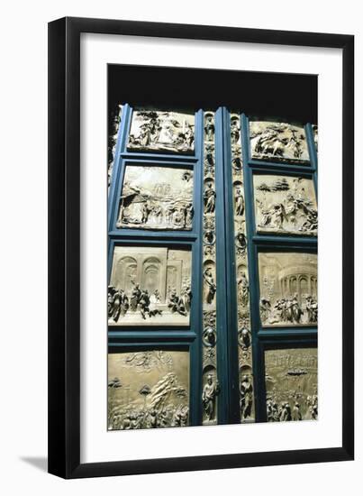 The "Gates of Paradise," Baptistry East doors, Florence, Italy, 1425-1452-Lorenzo Ghiberti-Framed Giclee Print