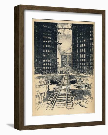 'The Gates of Pedro Miguel Lock', 1912-Joseph Pennell-Framed Giclee Print