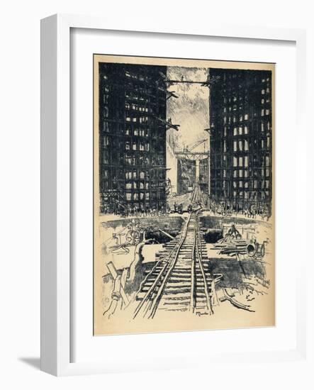 'The Gates of Pedro Miguel Lock', 1912-Joseph Pennell-Framed Giclee Print
