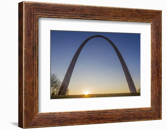 The Gateway Arch in St. Louis, Missouri at Sunrise. Jefferson Memorial-Jerry & Marcy Monkman-Framed Photographic Print