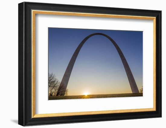 The Gateway Arch in St. Louis, Missouri at Sunrise. Jefferson Memorial-Jerry & Marcy Monkman-Framed Photographic Print