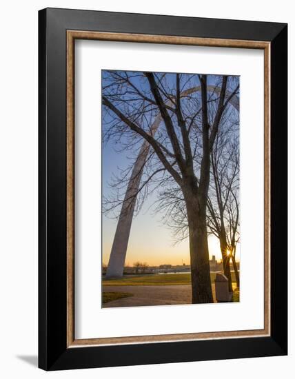 The Gateway Arch in St. Louis, Missouri at Sunrise. Jefferson Memorial-Jerry & Marcy Monkman-Framed Photographic Print