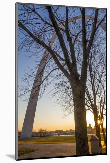 The Gateway Arch in St. Louis, Missouri at Sunrise. Jefferson Memorial-Jerry & Marcy Monkman-Mounted Photographic Print