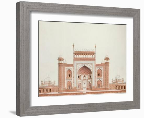 The Gateway of the Taj, Agra School, circa 1815-null-Framed Giclee Print