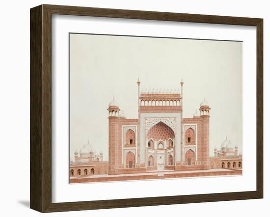 The Gateway of the Taj, Agra School, circa 1815-null-Framed Giclee Print