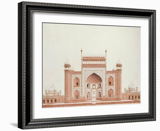 The Gateway of the Taj, Agra School, circa 1815-null-Framed Giclee Print