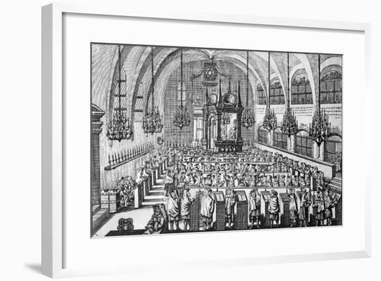 The Gathering in the Synagogue, 1705-null-Framed Giclee Print