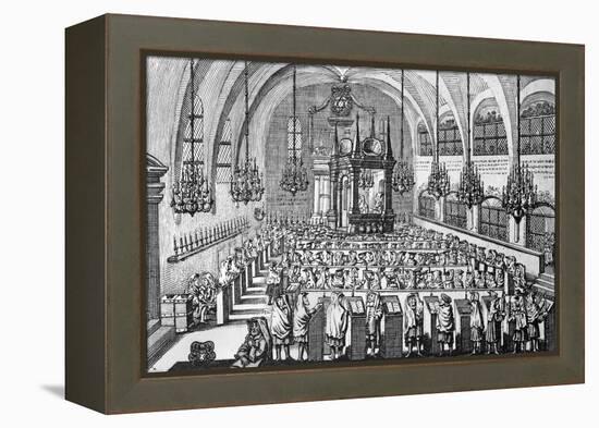 The Gathering in the Synagogue, 1705-null-Framed Premier Image Canvas