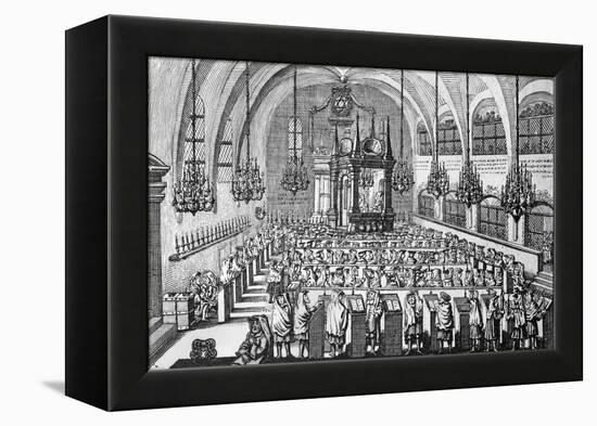 The Gathering in the Synagogue, 1705-null-Framed Premier Image Canvas
