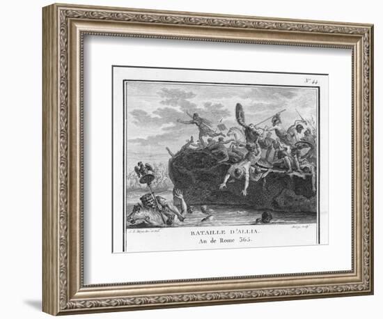 The Gauls Defeat the Romans on the River Allia-Augustyn Mirys-Framed Art Print
