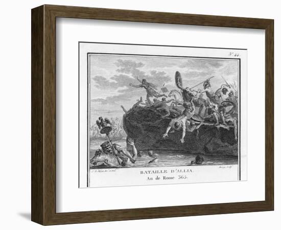 The Gauls Defeat the Romans on the River Allia-Augustyn Mirys-Framed Art Print