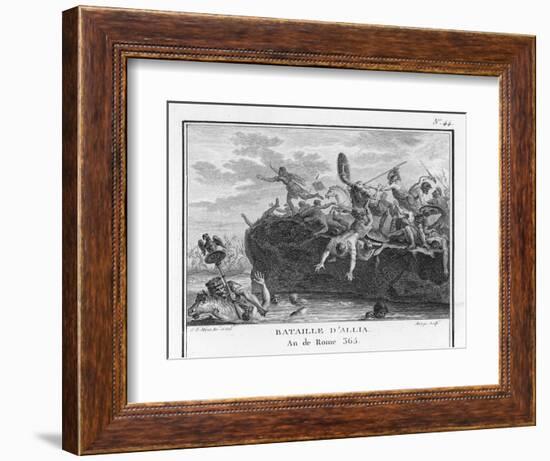 The Gauls Defeat the Romans on the River Allia-Augustyn Mirys-Framed Art Print