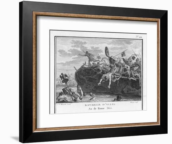 The Gauls Defeat the Romans on the River Allia-Augustyn Mirys-Framed Art Print