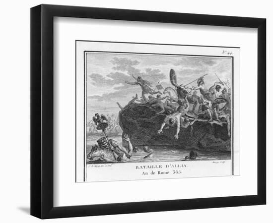 The Gauls Defeat the Romans on the River Allia-Augustyn Mirys-Framed Art Print