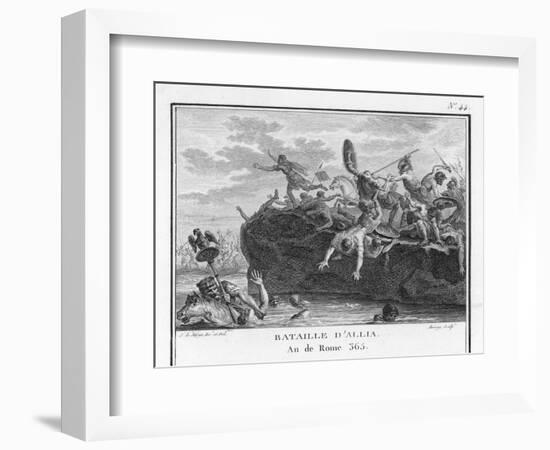 The Gauls Defeat the Romans on the River Allia-Augustyn Mirys-Framed Art Print