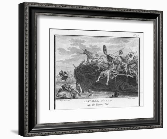 The Gauls Defeat the Romans on the River Allia-Augustyn Mirys-Framed Art Print