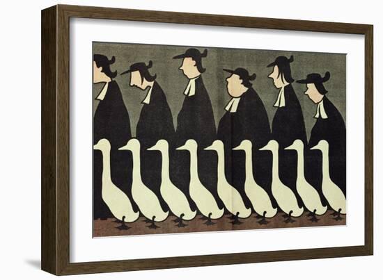 The Geese, Anti-Clerical Caricature from "L'Assiette au Beurre", 17th May 1902-Henri Gustave Jossot-Framed Giclee Print