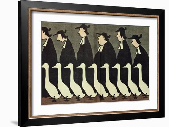 The Geese, Anti-Clerical Caricature from "L'Assiette au Beurre", 17th May 1902-Henri Gustave Jossot-Framed Giclee Print