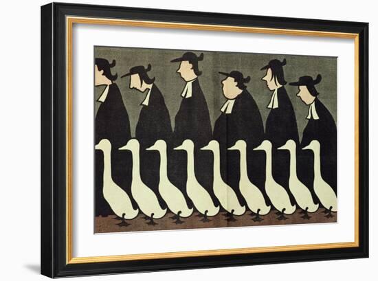 The Geese, Anti-Clerical Caricature from "L'Assiette au Beurre", 17th May 1902-Henri Gustave Jossot-Framed Giclee Print