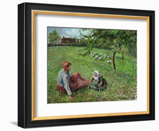 The Geese Pasture, 1893-Camille Pissarro-Framed Giclee Print