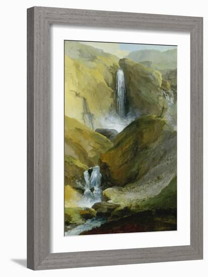 The Geltenschuss Waterfall in the Lauenen Valley, 1777-Caspar Wolf-Framed Giclee Print