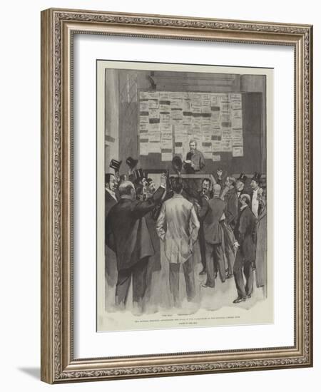 The General Election, Announcing the Polls in the Smoke-Room of the National Liberal Club-Phil May-Framed Giclee Print