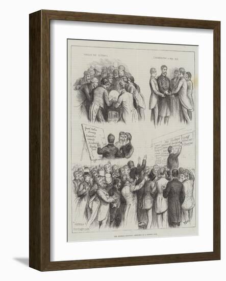 The General Election, Sketches at a London Club-Francis S. Walker-Framed Giclee Print