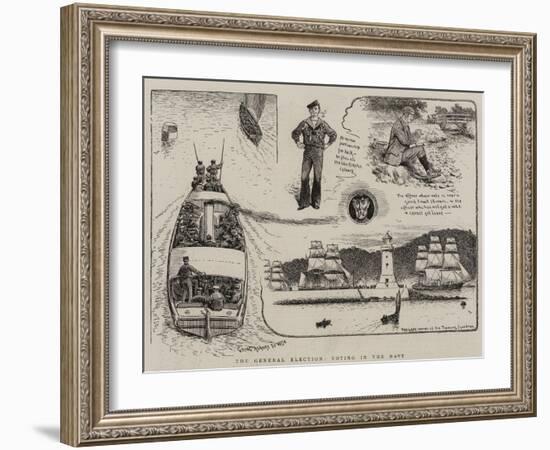 The General Election, Voting in the Navy-null-Framed Giclee Print