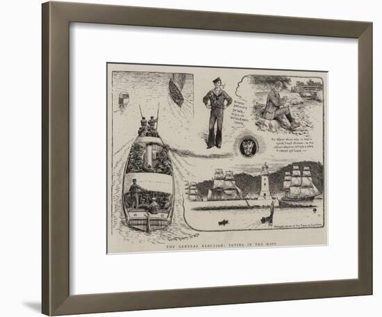 The General Election, Voting in the Navy-null-Framed Giclee Print