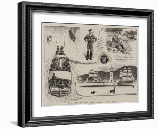 The General Election, Voting in the Navy-null-Framed Giclee Print