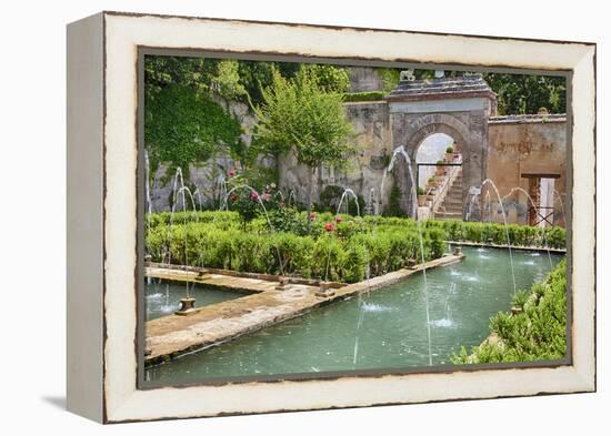 The Generalife gardens, Alhambra grounds, Granada, Spain.-Julie Eggers-Framed Premier Image Canvas
