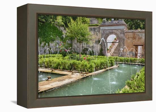 The Generalife gardens, Alhambra grounds, Granada, Spain.-Julie Eggers-Framed Premier Image Canvas