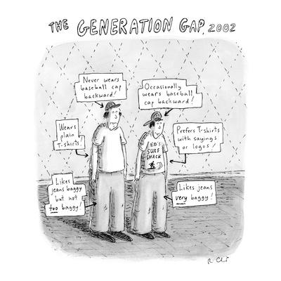 The Generation Gap, 2002 - New Yorker Cartoon' Premium Giclee Print - Roz Chast The Generation Gap, 2002 - New Yorker Cartoon' Premium Giclee Print - Roz Chast