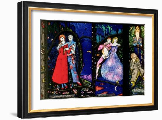 The Geneva Window Depicting 'The Playboy of the Western World' by J.M. Synge, 'The Dreamers'-Harry Clarke-Framed Giclee Print