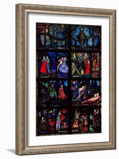 The Geneva Window, Eight Panels Depicting Scenes from Early Irish Literature, 1929-Harry Clarke-Framed Giclee Print