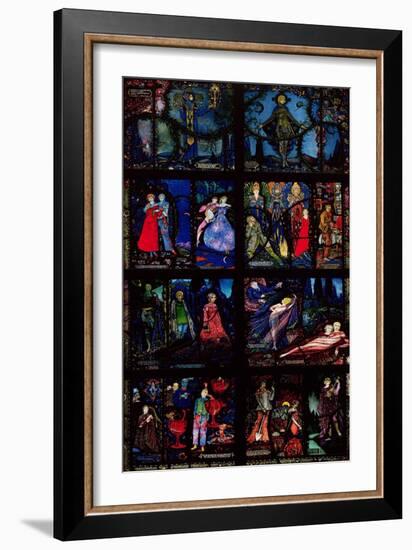 The Geneva Window, Eight Panels Depicting Scenes from Early Irish Literature, 1929-Harry Clarke-Framed Giclee Print