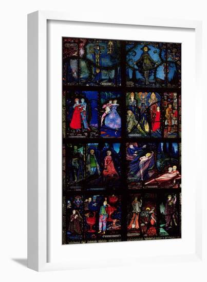 The Geneva Window, Eight Panels Depicting Scenes from Early Irish Literature, 1929-Harry Clarke-Framed Giclee Print