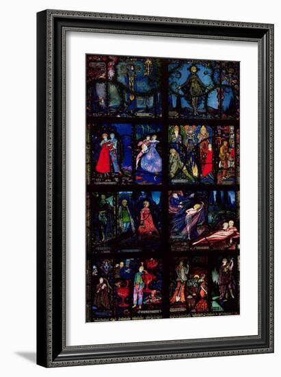 The Geneva Window, Eight Panels Depicting Scenes from Early Irish Literature, 1929-Harry Clarke-Framed Giclee Print